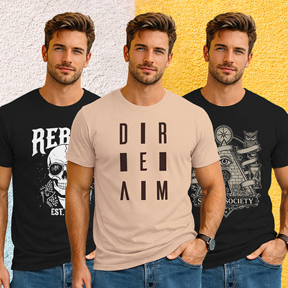 (Pack Of 3) Mens Half Sleeve Typography Printed T-shirts