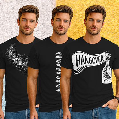 (Pack Of 3) Mens Half Sleeve Typography Printed T-shirts