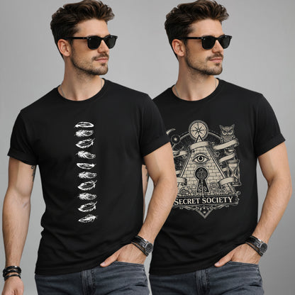 (Pack Of 2) Half Sleeve Typography Printed T-shirts