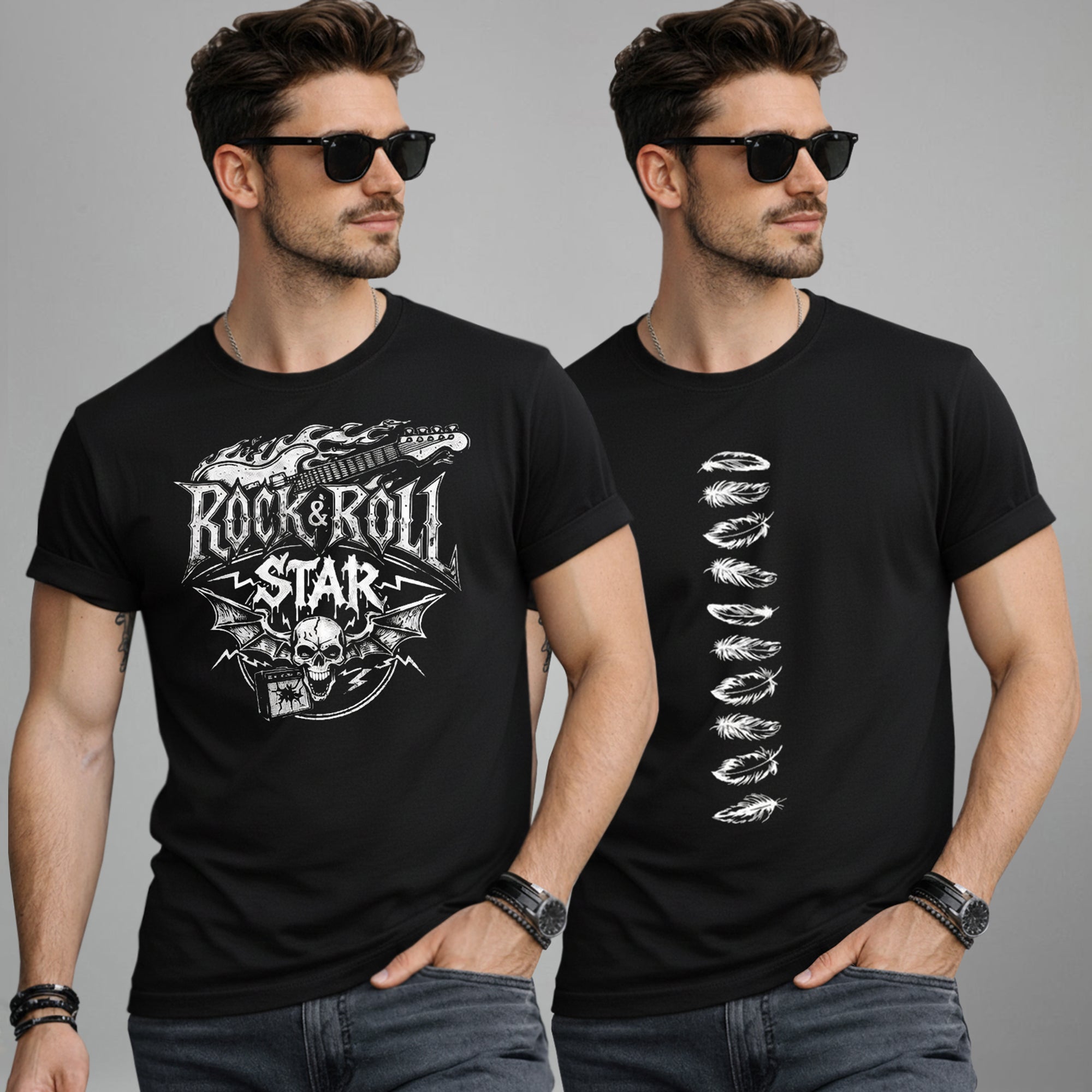 (Pack Of 2) Half Sleeve Typography Printed T-shirts