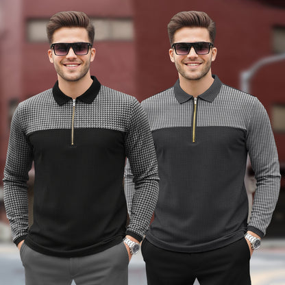 (Pack Of 2) Quarter Zip Polo Neck Full Sleeve Combo Tshirts