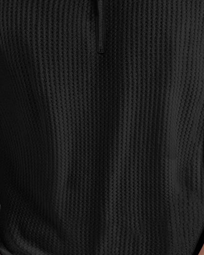 Boy Half Sleeve Black & Grey Plain Textured T-shirt