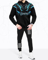 mens tracksuit Hooded t-shirt and Black jogger