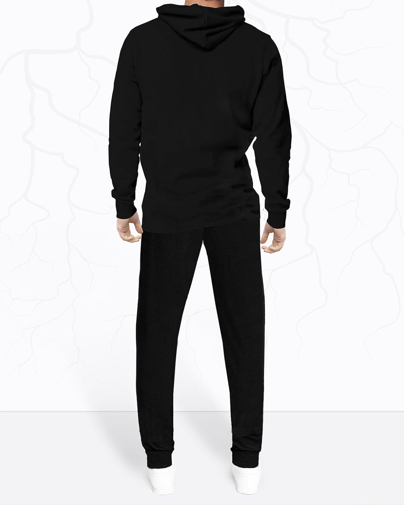 mens tracksuit Hooded t-shirt and Black jogger