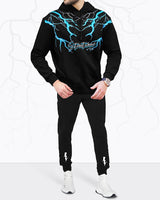 mens tracksuit-black full sleeve hooded t-shirt and black jogger