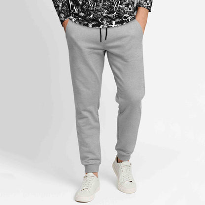 Outfit Set Full Sleeve Black Hooded Printed T-shirt Matching Grey Plain Trackpant