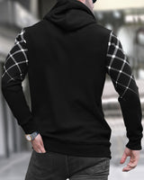 Men Printed Hooded Jacket / Black