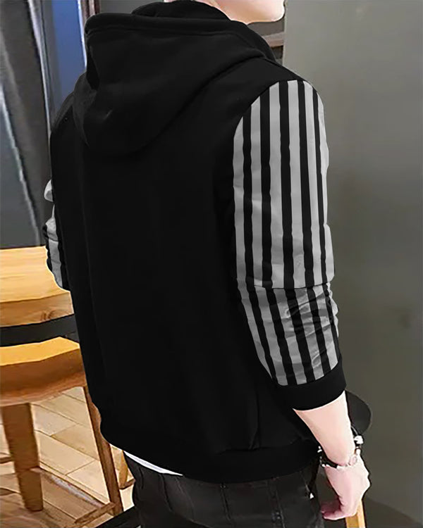 Grey Striped Black Jacket