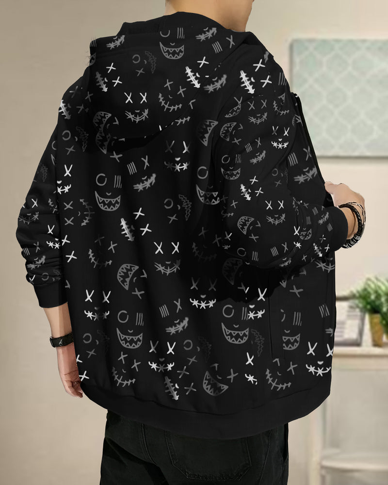 Mens Halloween Printed Jacket / Black