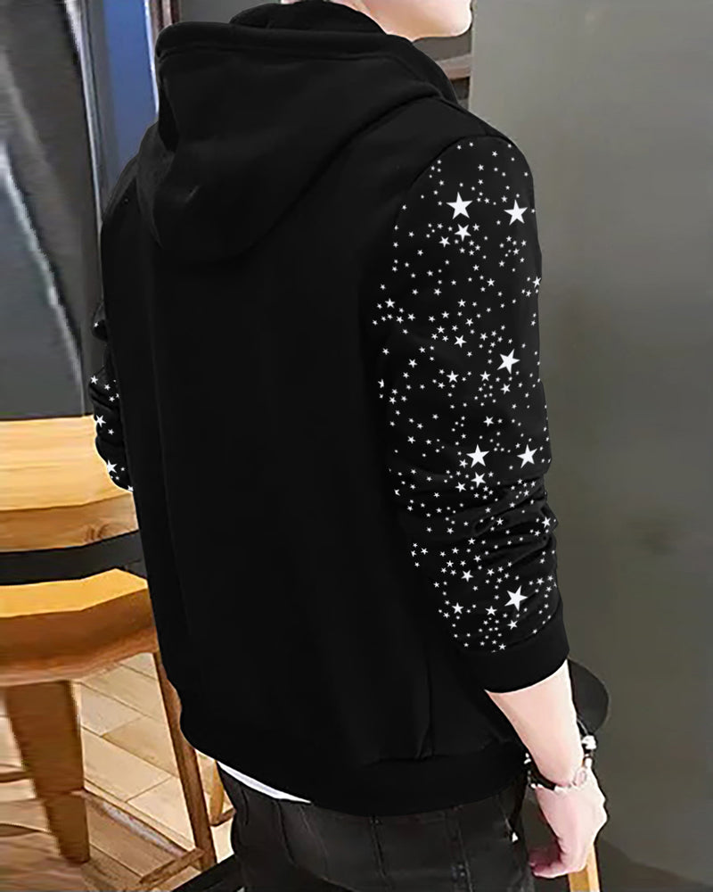 Star Printed Black Jacket