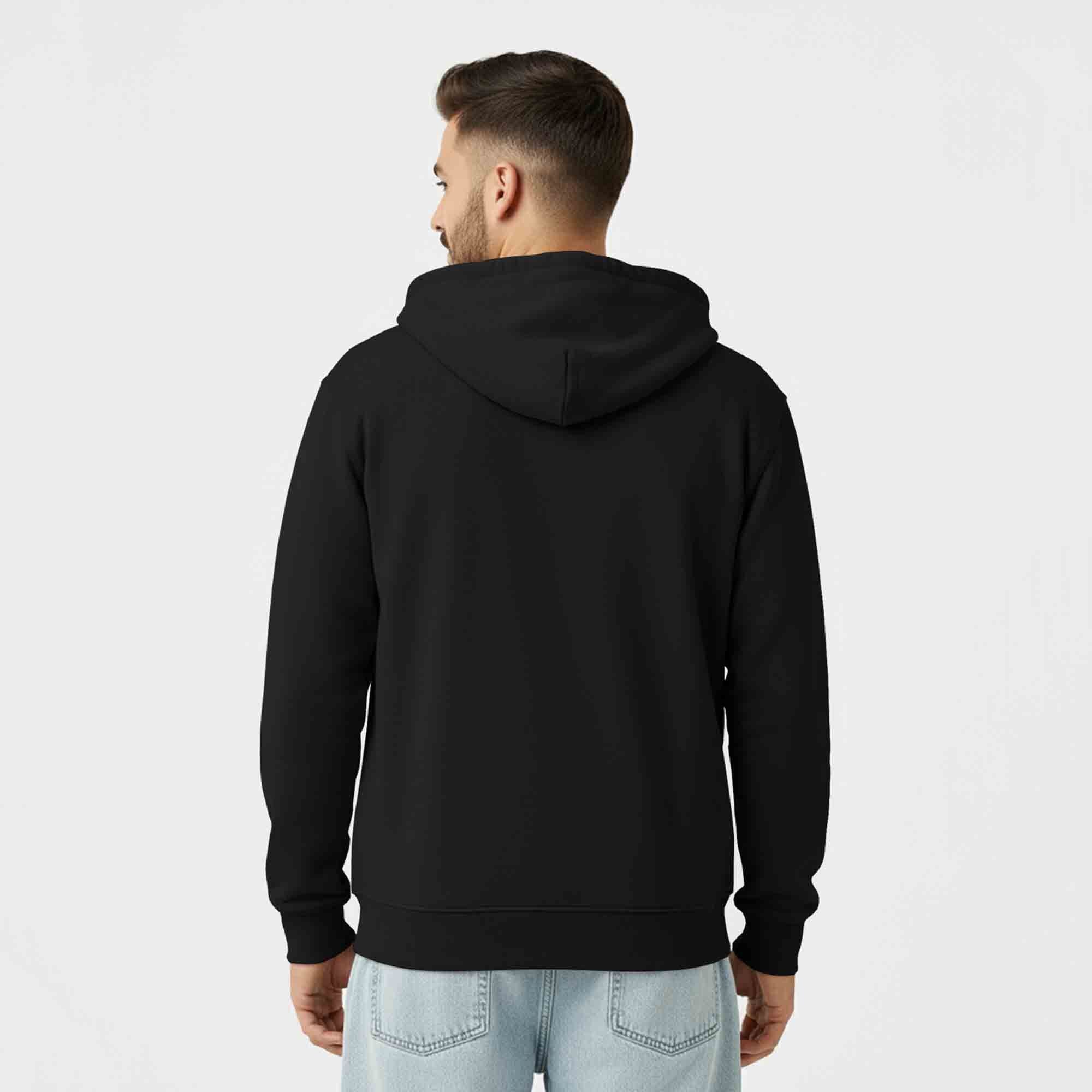 Mens Solid Full Sleeve Zip-Up Hooded Jacket Olivegreen