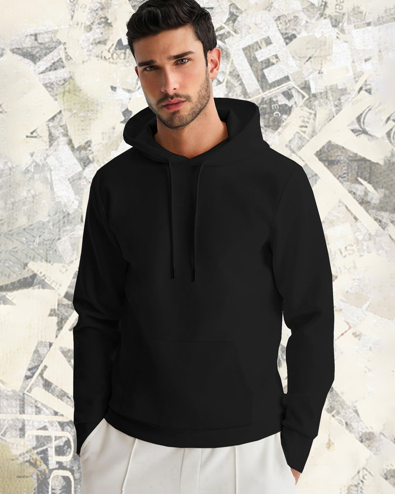 Full Sleeve Fleece Black Color Plain Sweatshirt