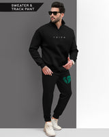 Tracksuit For Men Black Sweatshirt / Black Trackpant