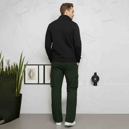Winter High Neck Sweatshirt & Plain Baggy Tracksuit
