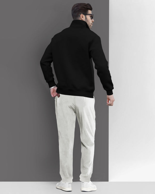 Tracksuit For Men Black Sweatshirt & Grey Track Pant