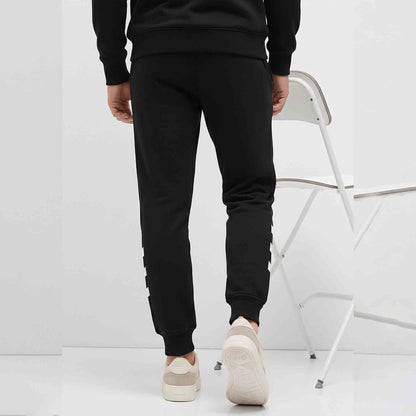 Men Printd Trackpant Black