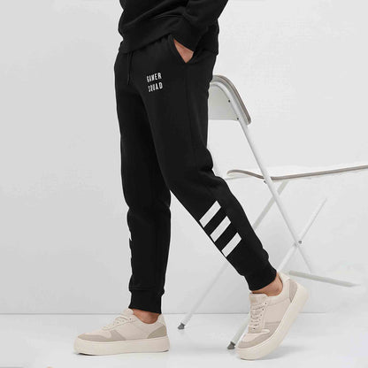 Men Printd Trackpant Black