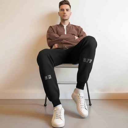 Men On-Off Printd Trackpant Black