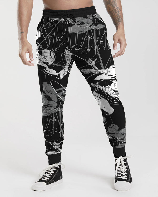 Mens Printed Cuffed Jogger / Black