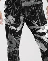 Mens Printed Cuffed Jogger / Black