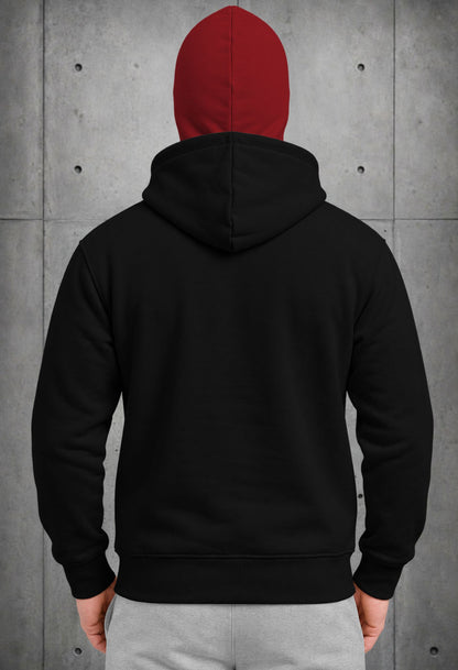 Mens Black Spyder Design  Double Mask Zip-Up Winter Jacket