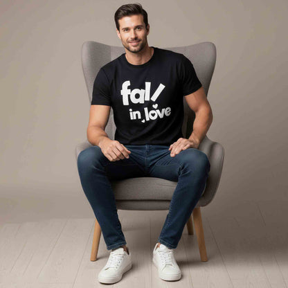 Mens Half Round Neck Printed Tshirt Black
