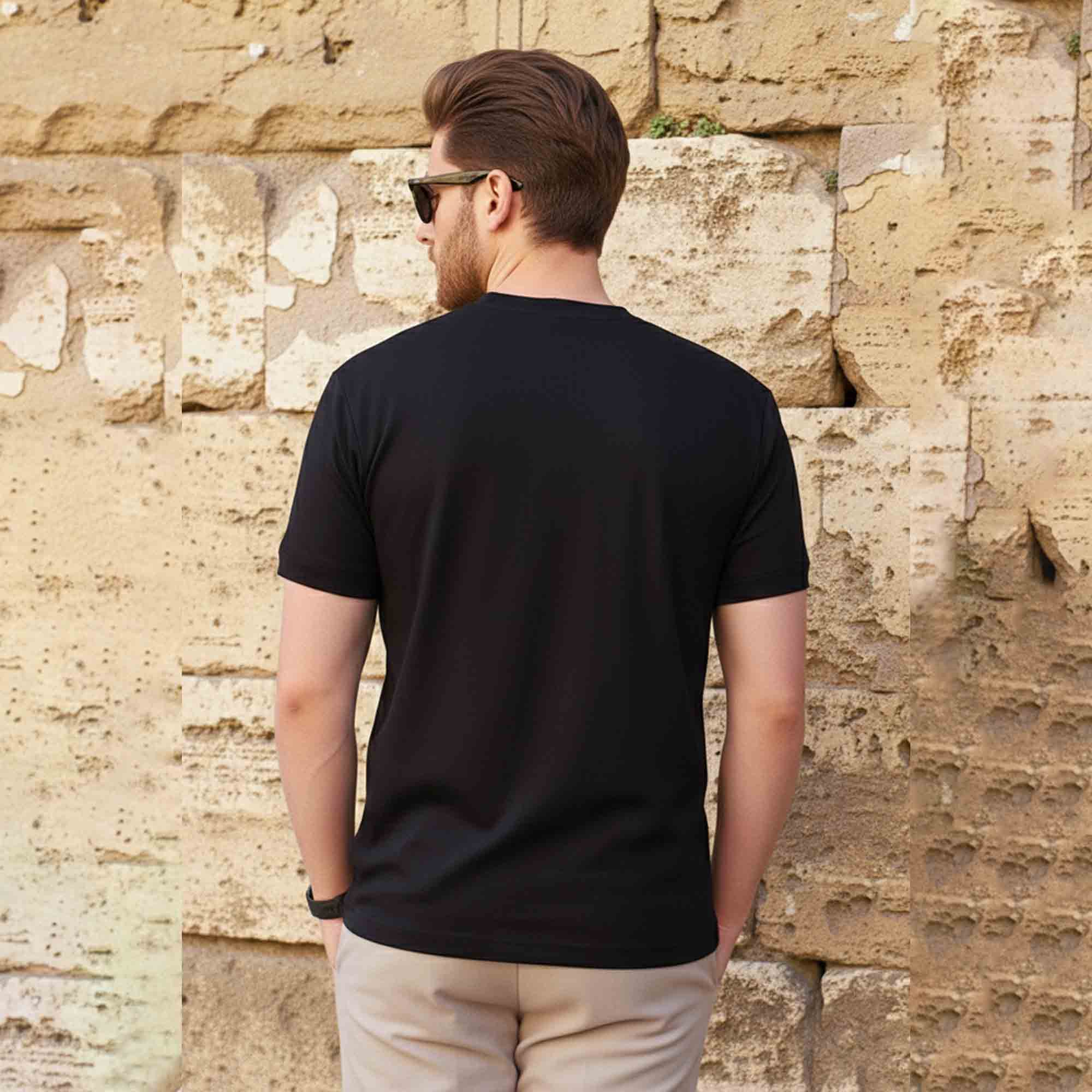 Men Half Sleeve Printed Tshirt Black