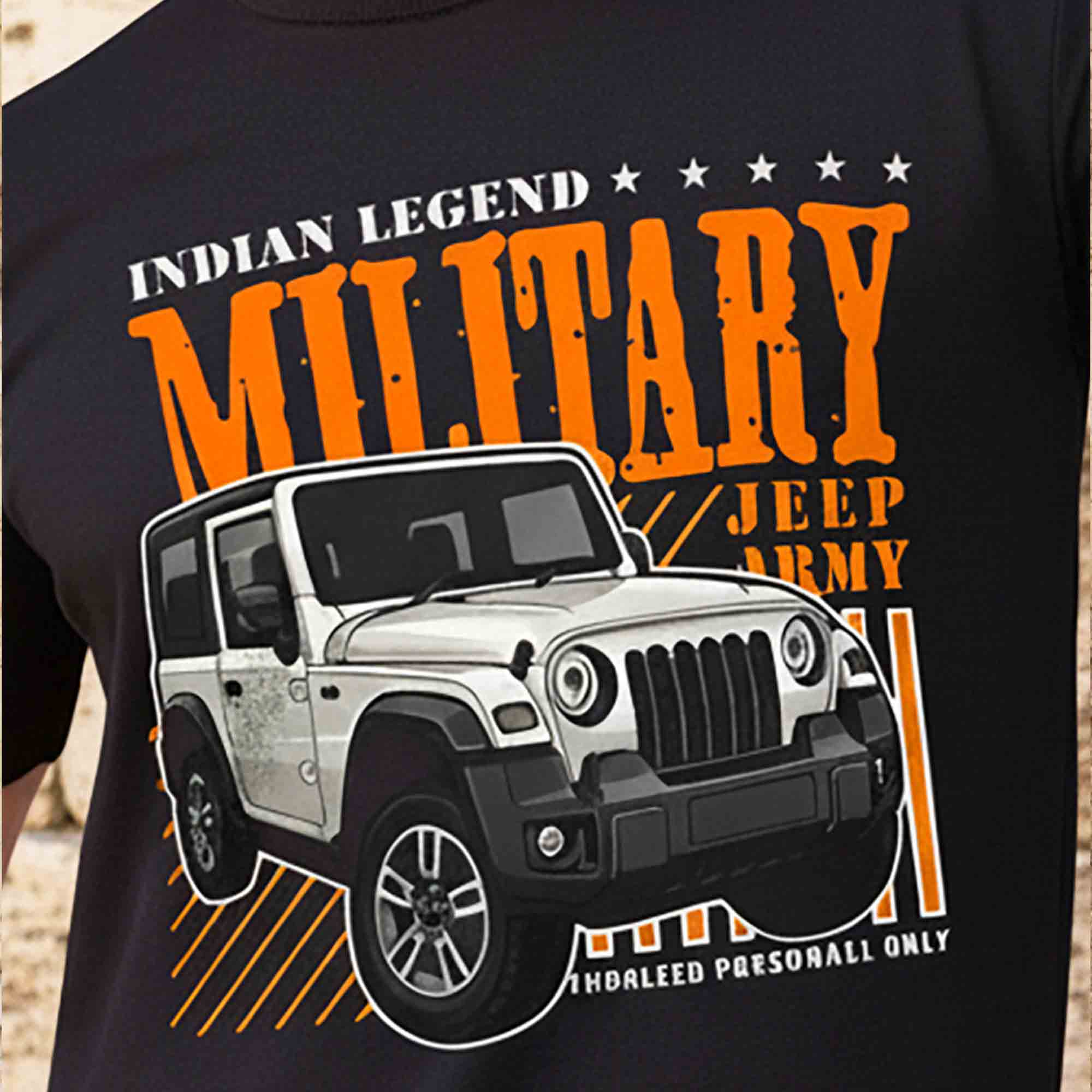 Men Half Sleeve Printed Tshirt Black