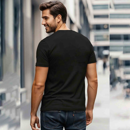 Men Half Sleeve Printed Tshirt Black
