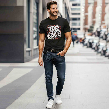 Men Half Sleeve Printed Tshirt Black