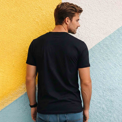 Men Half Sleeve Printed Tshirt Black