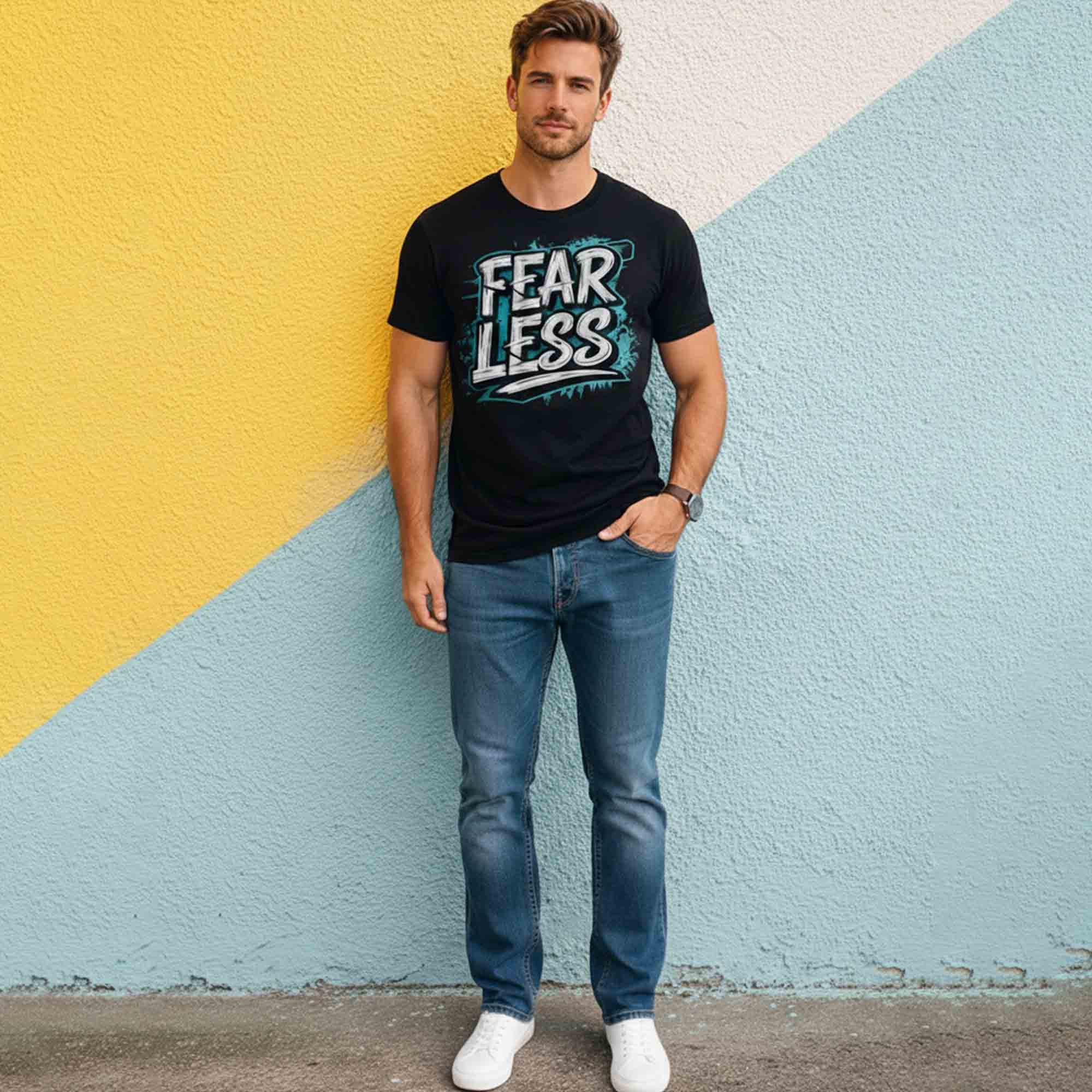Men Half Sleeve Printed Tshirt Black