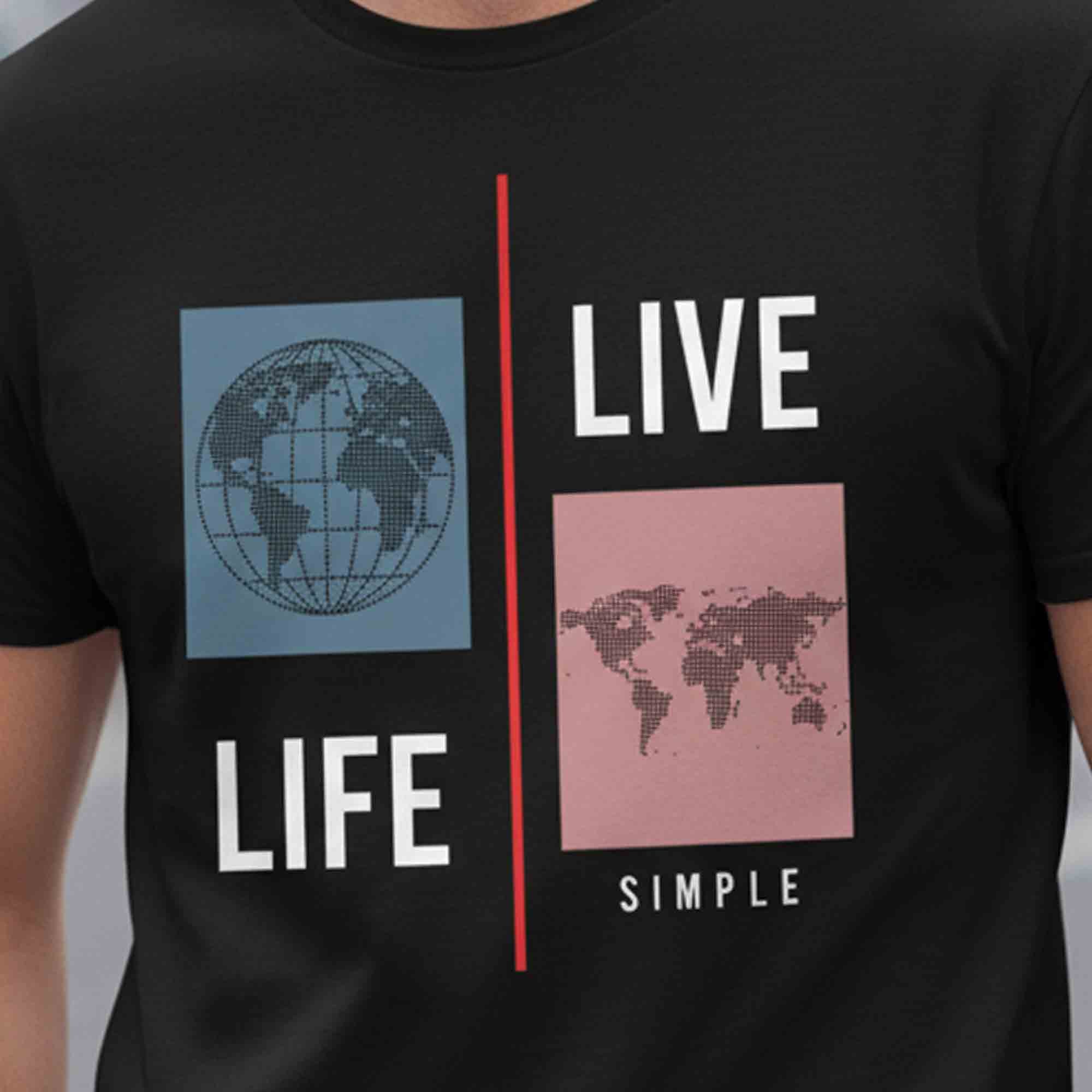 Men Half Sleeve Printed Tshirt Black
