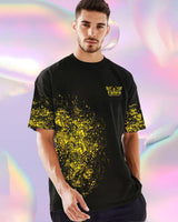 Men Over Sized Printed T-shirt / Black