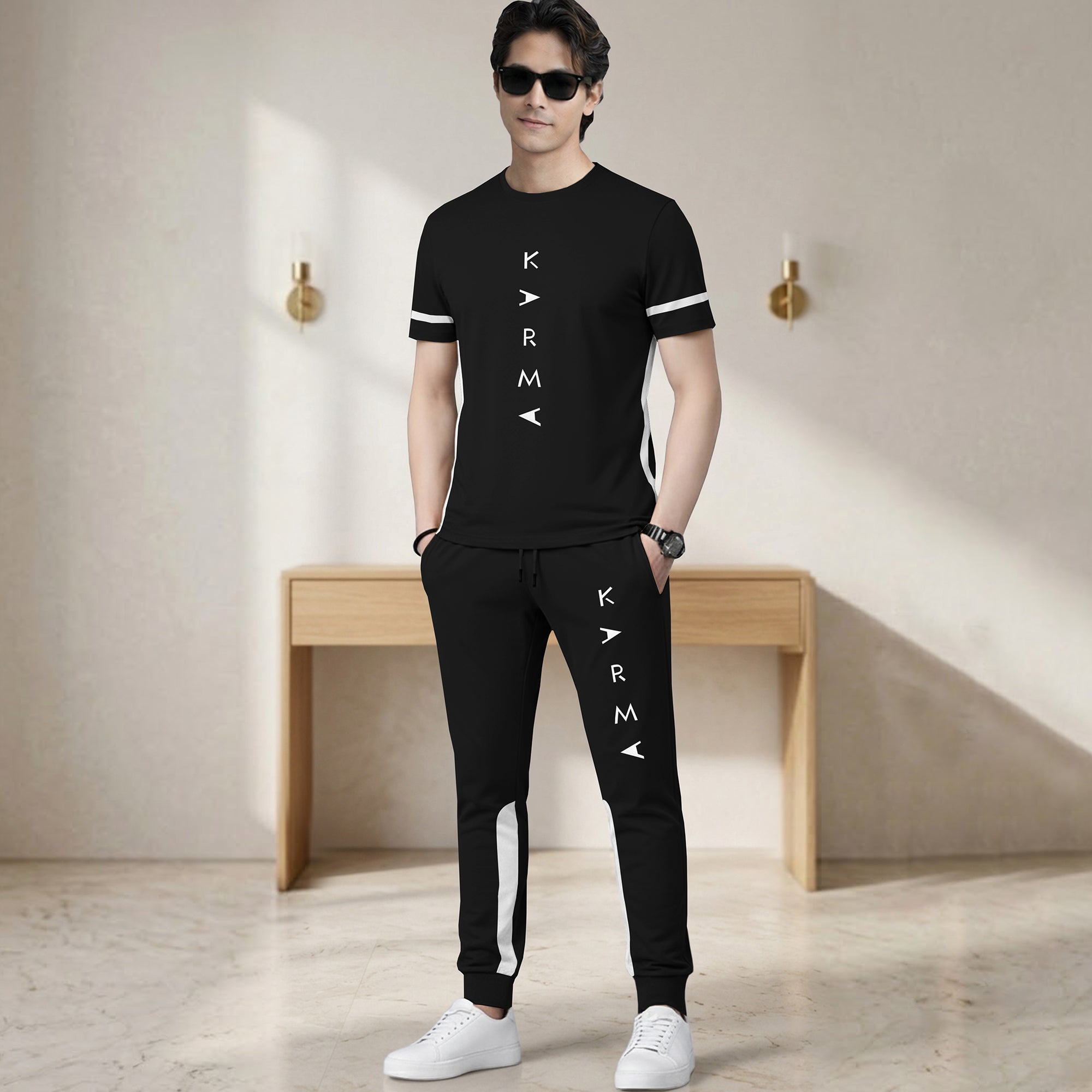 Out Fit Sets For Men Printed Tshirt & Printed Trackpants 22 Variants