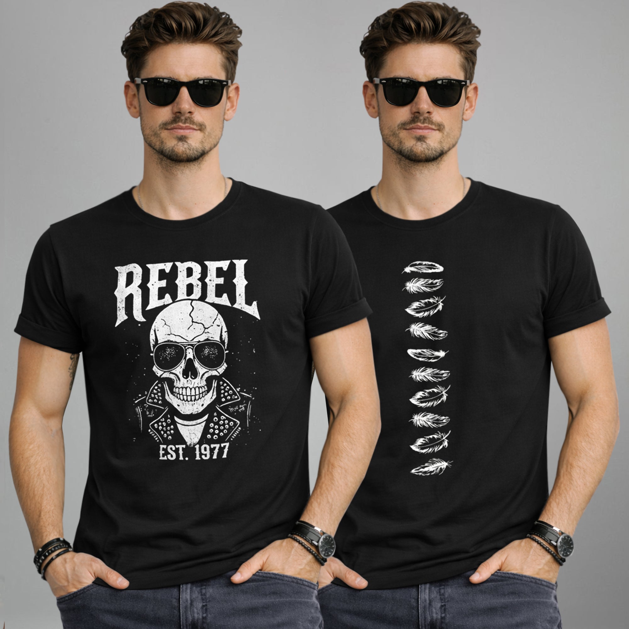 (Pack Of 2) Half Sleeve Typography Printed T-shirts
