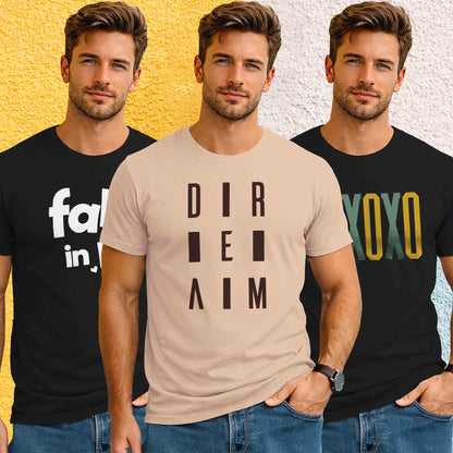 Mens (Pack Of 3) Half Sleeve Printed Tshirts