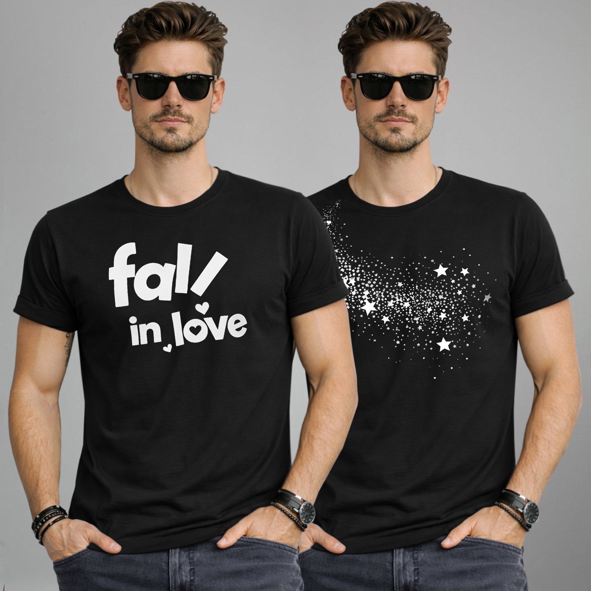(Pack Of 2) Half Sleeve Typography Printed T-shirts