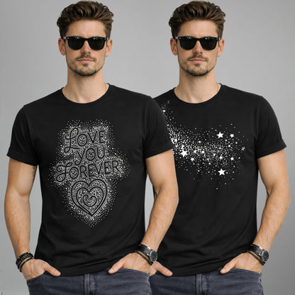 (Pack Of 2) Half Sleeve Typography Printed T-shirts