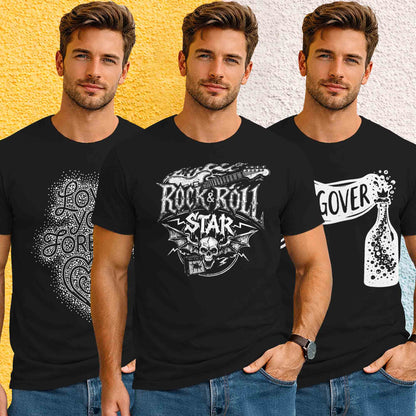 Mens (Pack Of 3) Half Sleeve Printed Tshirts