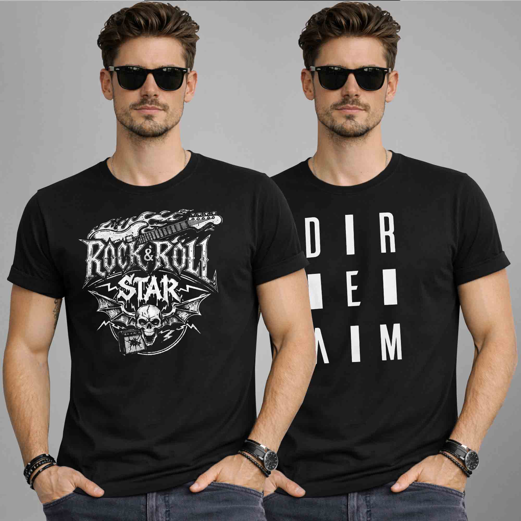Pack Of 2 Graphics Printed Men Half Sleeve Combo T-shirts - 16 Variants