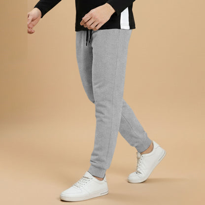 Out Fit Set Full Sleeve Printed Black Tshirt Matching Grey Trackpant