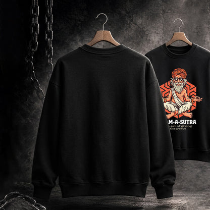 Mens Round Neck Full Sleeve Printed Sweatshirt Black