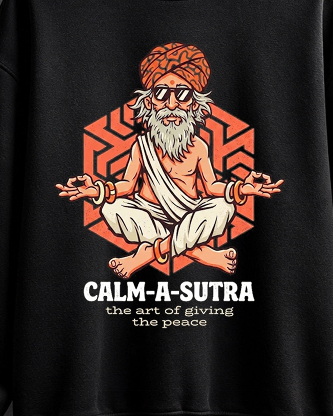 Mens Round Neck Full Sleeve Printed Sweatshirt Black