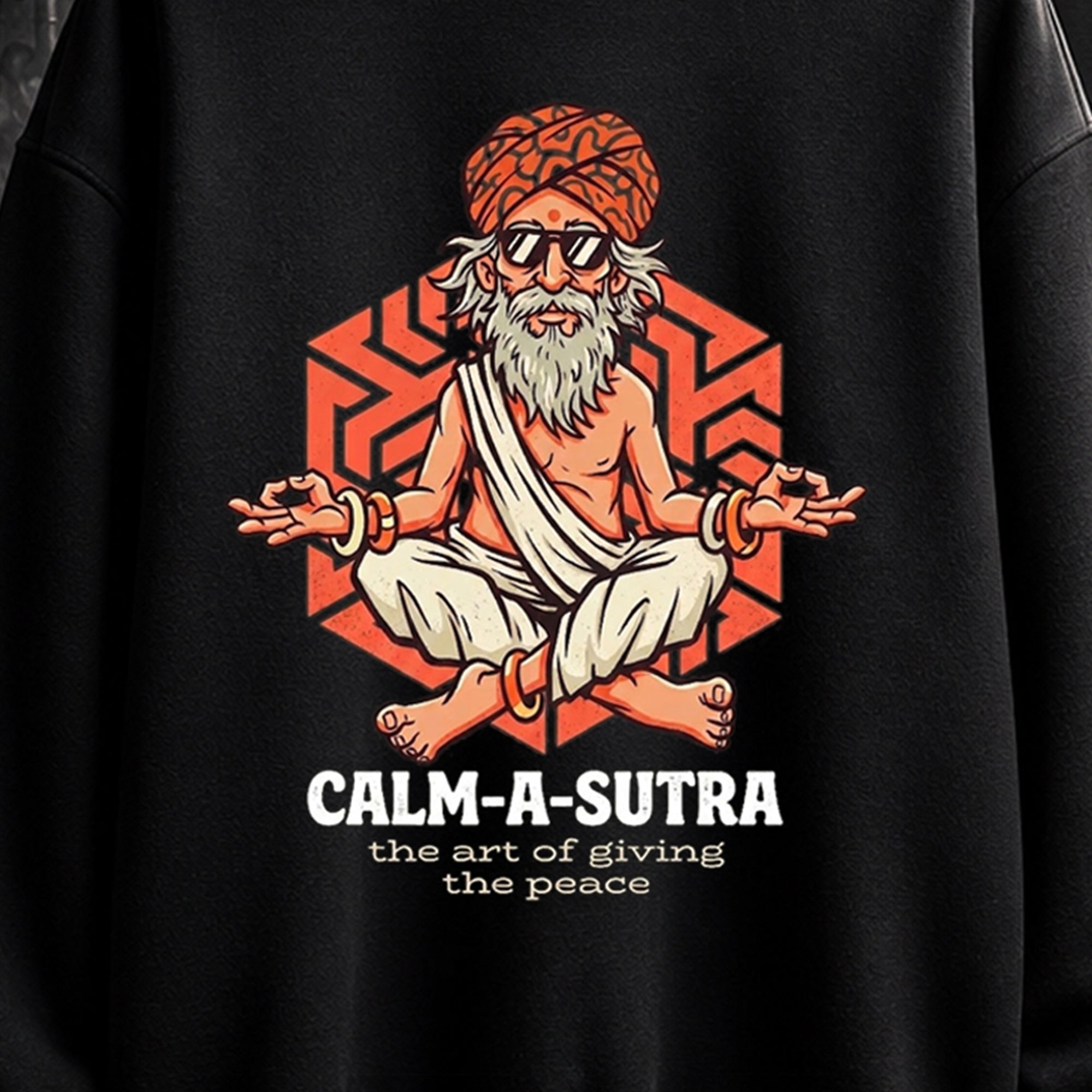 Mens Round Neck Full Sleeve Printed Sweatshirt Black
