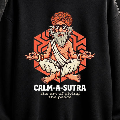 Mens Round Neck Full Sleeve Printed Sweatshirt Black