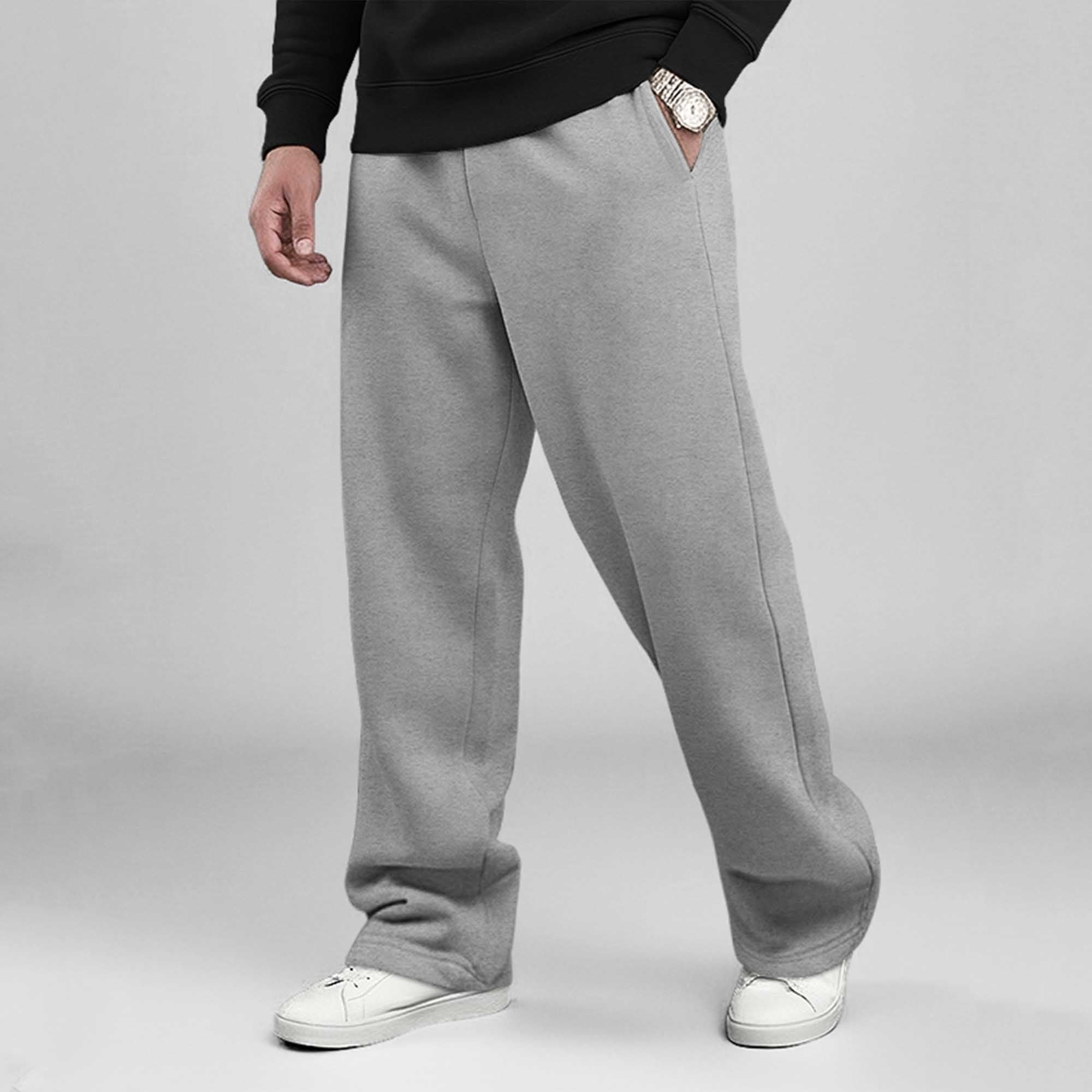 Black Round Neck Sweatshirt and Grey Baggy Cargo Tracksuit
