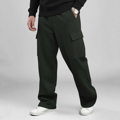 Black Round Neck Sweatshirt and Olivegreen Baggy Cargo Tracksuit
