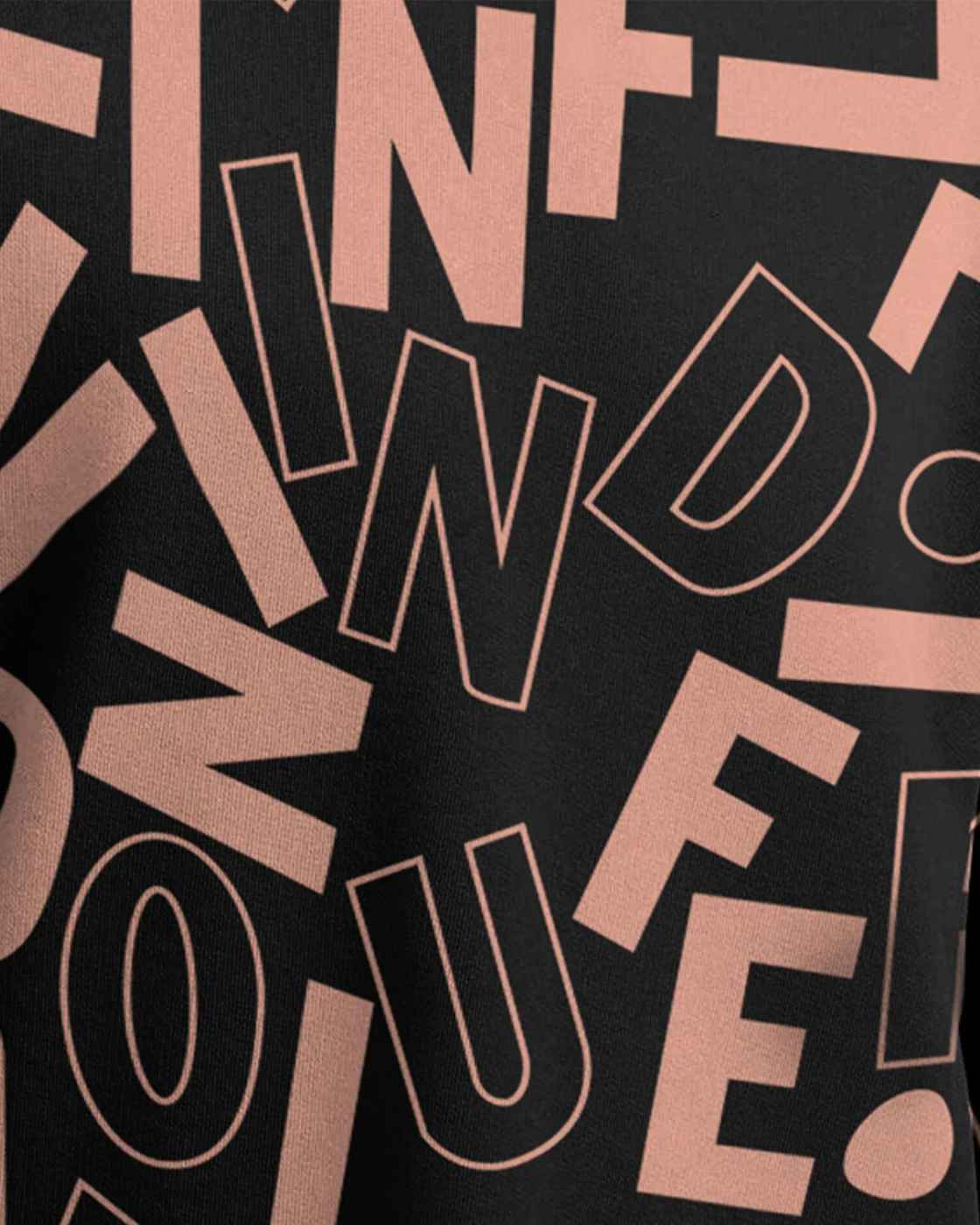 Men Over All Printed Black Over Size T-shirt