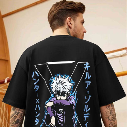 Back Printed Loose Fit Baggy Tshirt Black For Mens